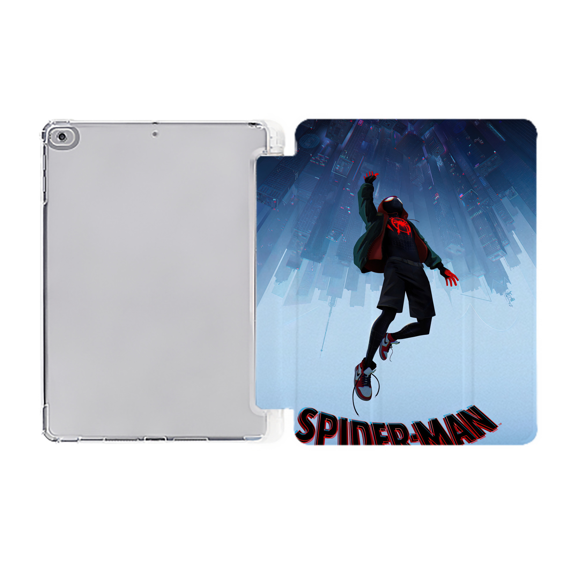 （画像用） Spider Man スパイダーマン IPad ケース ペン収納付き 三つ折りスタンド PUレザー×シリコン 対応機種9.5/10.5/10.9インチ